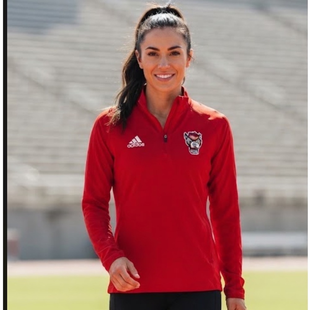Adidas x NC State | NWT Woman's Wolfpack Red Tuffy Logo Quarter Zip Pullover, L